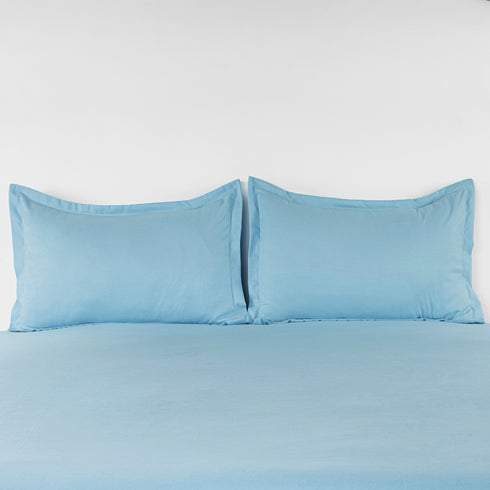 Premium Flat Bedsheet Set with Pillow Covers – Blue