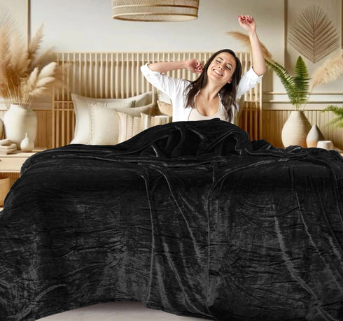 Midnight Black Super Soft All Season Premium AC Blanket