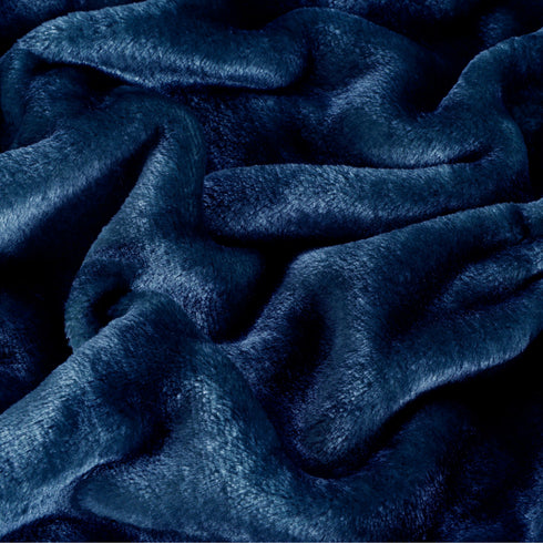 Navy Blue - Premium Double Bed Winter Mink Blanket