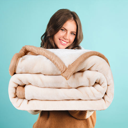 Mauve - Premium Double Bed Winter Mink Blanket