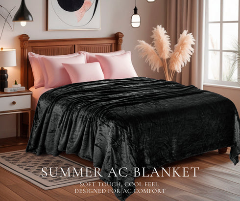 Midnight Black Super Soft All Season Premium AC Blanket