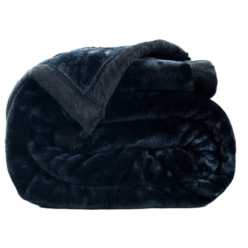 Midnight Black - Premium Double Bed Winter Mink Blanket