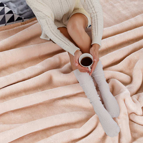 Mauve - Premium Double Bed Winter Mink Blanket