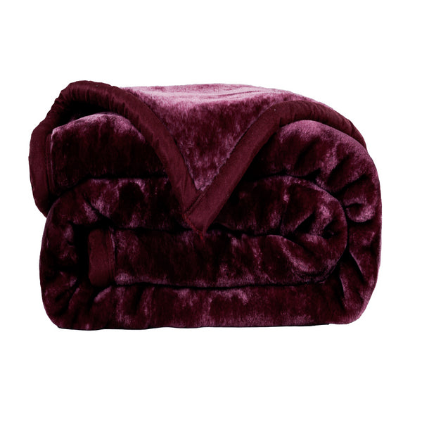 Wine Shade - Premium Double Bed Winter Mink Blanket