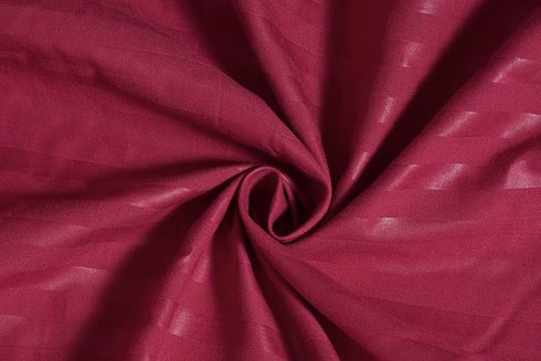 Wine Red - Cotton Feel Fitted Bedsheet Set