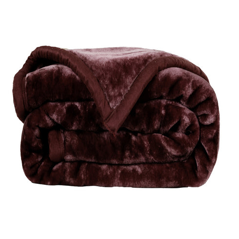 Chocolate Shade - Premium Double Bed Winter Mink Blanket