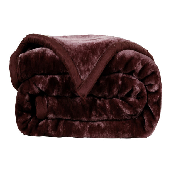 Chocolate Shade - Premium Double Bed Winter Mink Blanket