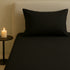 Midnight Black Flat Premium Cotton Bedsheet Set