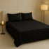 Midnight Black Flat Premium Cotton Bedsheet Set