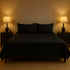 Midnight Black Flat Premium Cotton Bedsheet Set
