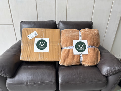 Beige Shade - Premium Double Bed Winter Mink Blanket