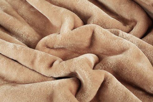 Beige Shade - Premium Double Bed Winter Mink Blanket