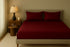 Wine Red - Cotton Feel Fitted Bedsheet Set