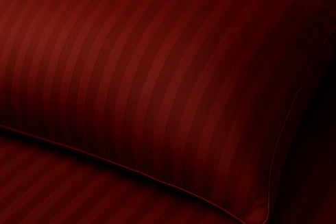 Wine Red - Cotton Feel Fitted Bedsheet Set