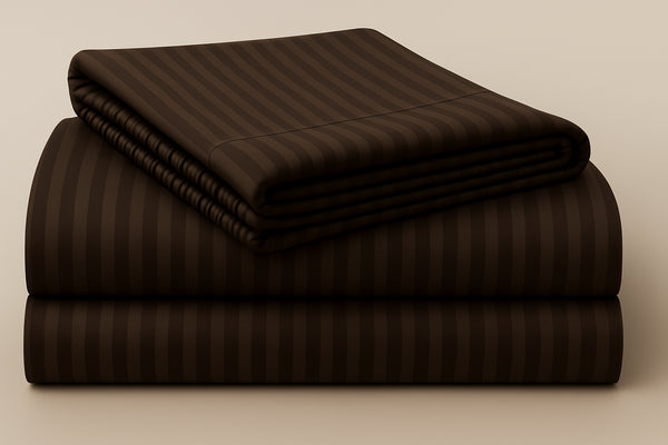 Cocoa Bean - Cotton Feel Fitted Bedsheet Set