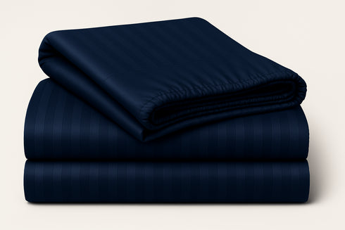 Midnight Blue - Cotton Feel Fitted Bedsheet Set