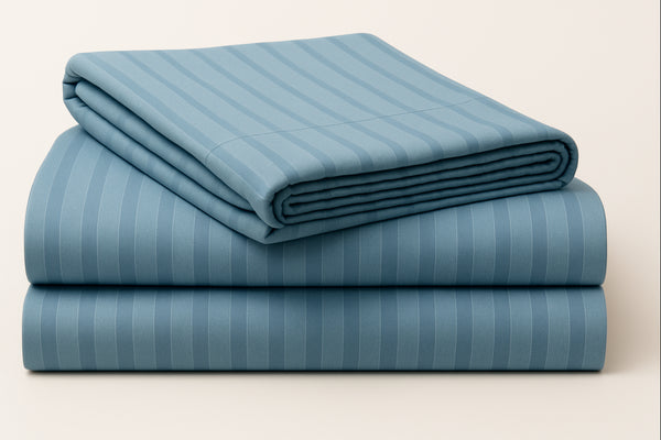 Blue Whisper - Cotton Feel Fitted Bedsheet Set