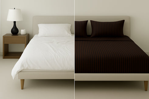 Cocoa Bean - Cotton Feel Fitted Bedsheet Set