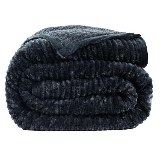 Midnight Black Plush Premium AC Blanket