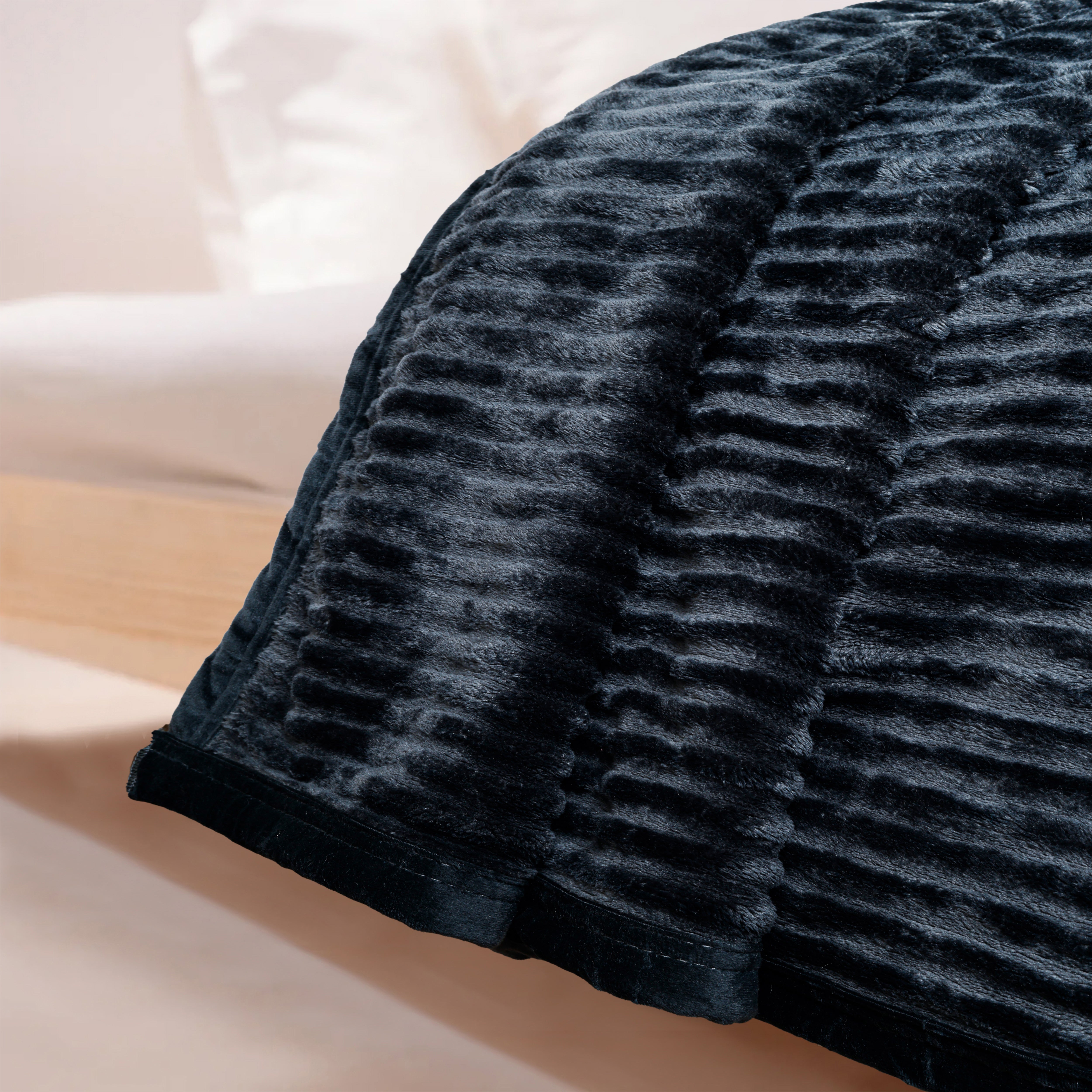 Midnight Black Plush Premium AC Blanket