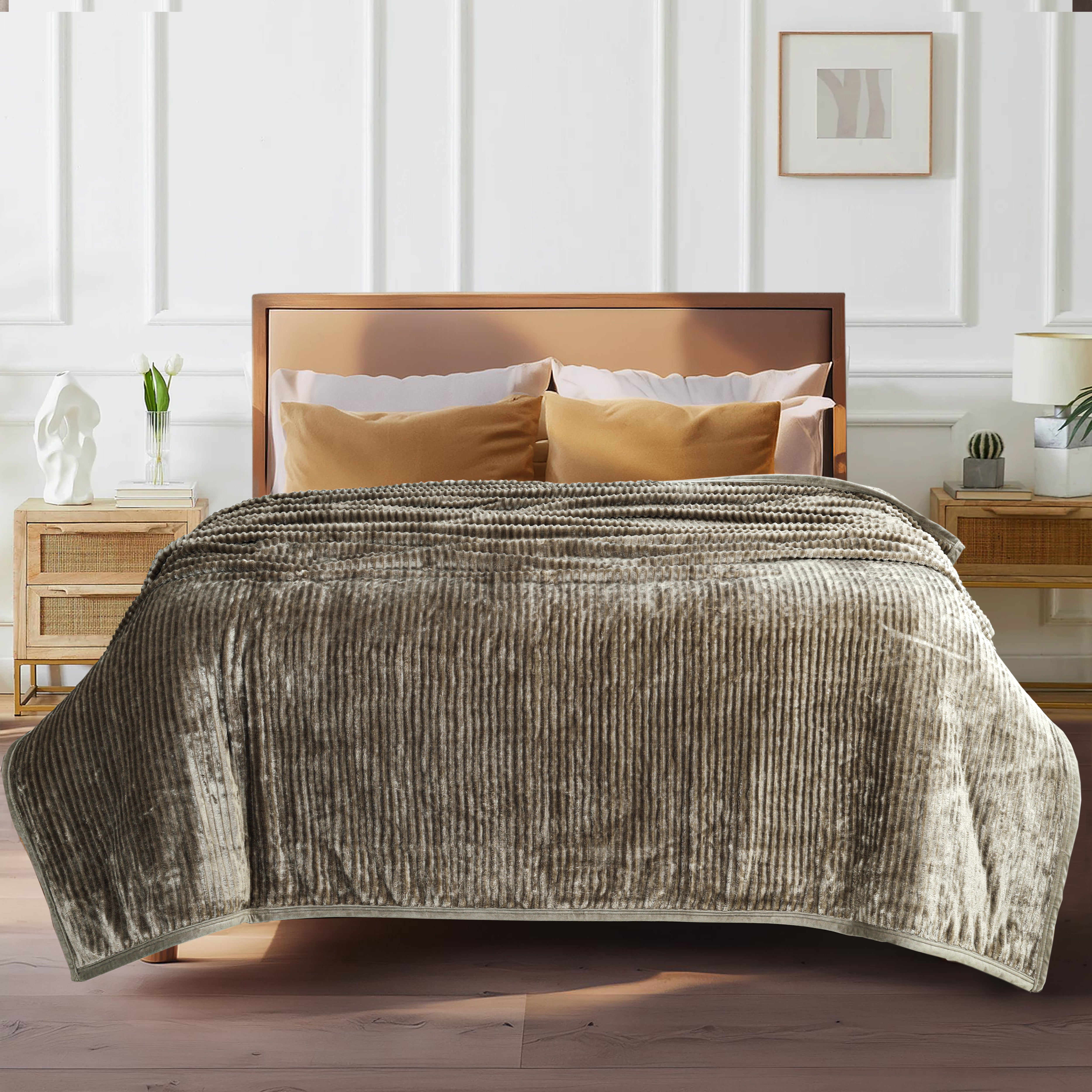 Olive Cozy Plush Super Soft AC Blanket