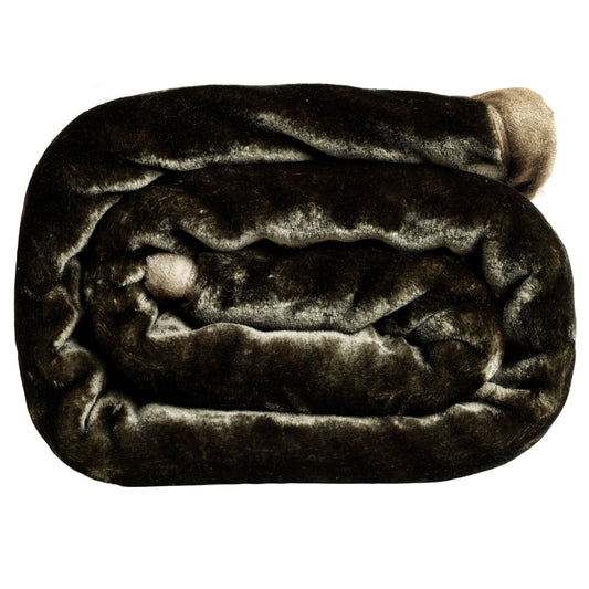 Olive Shade  Premium Double Bed Winter Mink Blanket