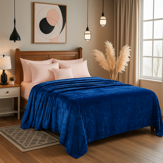 Cobalt Blue Super Soft All Season Premium AC Blanket
