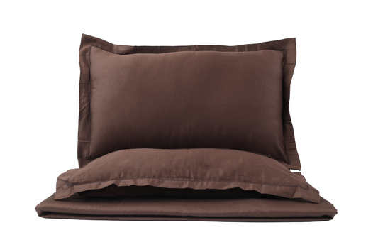 Dark Chocolate Flat Premium Cotton  Bedsheet Set